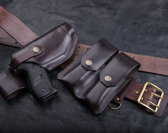 Sig P226 Leather Holster: Custom Vintage Style