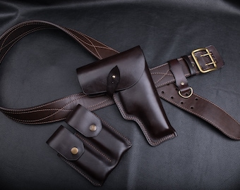 Handmade Leather Sig P226 Holster: Classic Flap, Vintage Look