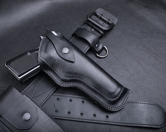 Handmade Leather Holster: Vintage Browning HP, Retro Style
