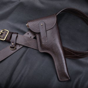 Mauser C96 Leather Flap Holster | Сustom Made | Unique Design | Vintage Look | Retro Style | High Quality