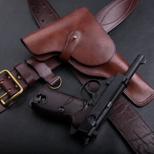 Walther P38 Custom Made Leather Holster | Vintage Look | Unique Design | Retro Style High