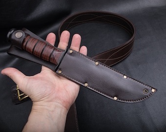 Leather Knife Sheath | Сustom Made | Unique Design | Vintage Look | Retro Style | High Quality