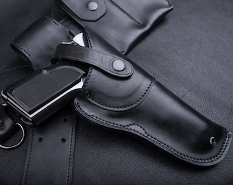 Handmade Leather Holster: Browning HP, Vintage Style