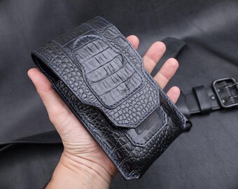 Étui de ceinture en cuir pour smartphone Iphone 14 Pro Max | look vintage | Conception unique | Aspect classique