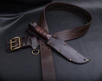 Ka-Bar Leather Knife Sheath | Сustom Made | Unique Design | Vintage Look | Retro Style | High Quality