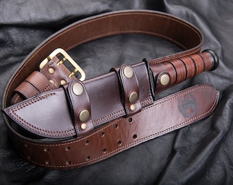 Ka-Bar Scout Leather Knife Sheath | Сustom Made | Unique Design | Vintage Look | Retro Style | High Quality