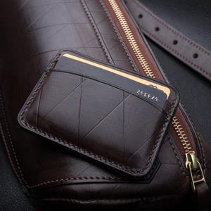 Porta carte da ufficio da cowboy / Look vintage / Design unico / Look classico / Pelle pieno fiore /