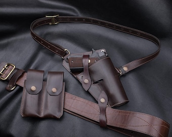 Aviator's Leather Holster For Colt Commander| Vintage Look | Unique Design | Retro Style