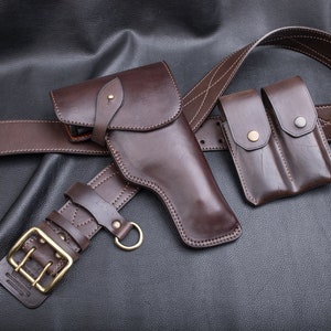 Beretta 92 Leather Flap Holster | Сustom Made | Unique Design | Vintage Look | Retro Style | High Quality |