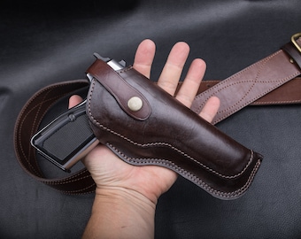 Handmade Leather Holster: Browning HP, Vintage Style