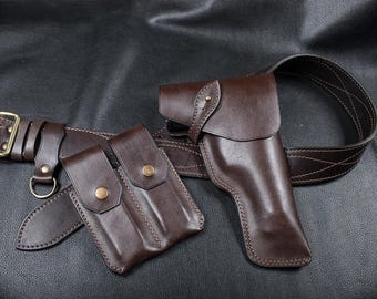 Beretta 92 Leather Holster | Handmade Flap, Retro Style