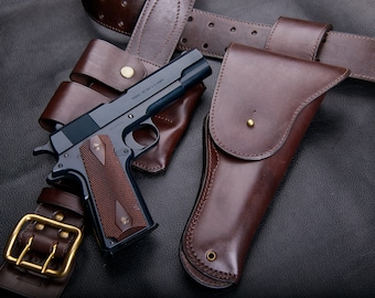 Colt 1911 Custom Made Leather Holster | Vintage Look | Unique Design | Retro Style High Quality
