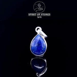 Lapis lazuli drop pendant 10x14mm, total length 25mm, gemstone pendant, 925 sterling silver, gift for her