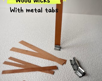 Eco Smokeless Natural Wood DIY Shaped Container Scented Wax Candle Wicks Making Materials Metal Bottom Stand Australia Candle Maker Supply