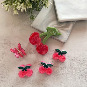 Western Acetate Acetic Acid Cute Fruit Korean Japan Kawaii Cherry Avocado Medium Mini Hair Claws Clip Xmas accessories Australia Stock