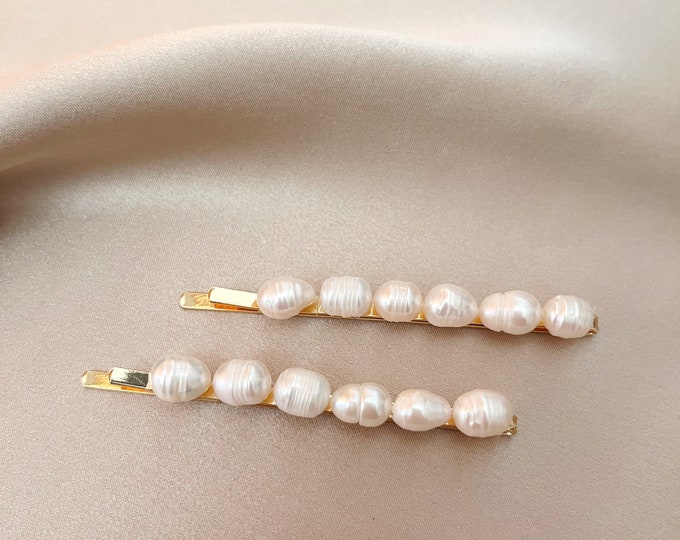 Handmade Natural Freshwater Pearl Gold Hair Bobby Pin Wedding Bridal Bridesmaids Accessories Jewellery Gift Ideas , Australia Seller