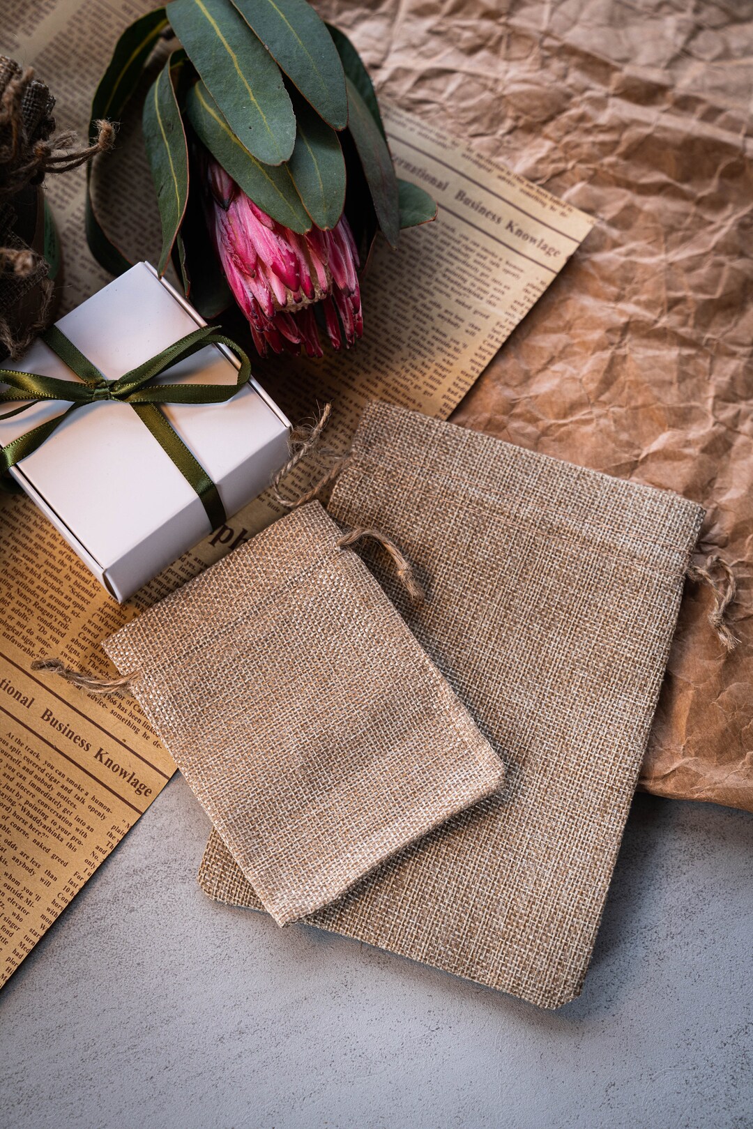 Jute Wrapping 10PCS Hessian Style Intimate Jute Linen Burlap Small Gift Bags Pouches ...