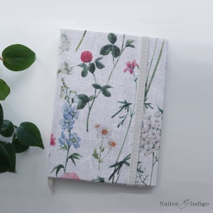 Floral 100% Cotton Watercolor Sketchbook | Handmade Hardcover Linen Journal | Fabriano Artistico Cold Press