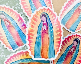 Virgencita de Guadalupe sticker Virgin Mary cute little Catholic Sticker girl gift homeschooling prize home school reward