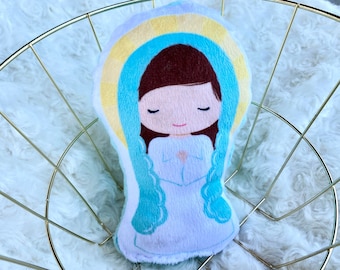 Blessed Virgin Mary Plush Doll Virgencita Virgen Maria Perfect Catholic little Girl gift Holy communion Baptism Confirmation Lent