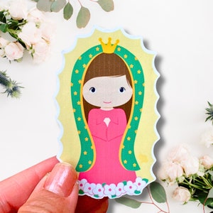 Virgencita de Guadalupe sticker Virgen Mary cute little Catholic Sticker girl gift homeschooling prize home school reward