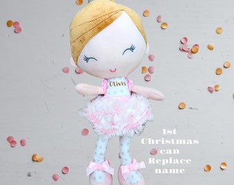 Christmas Stocking stuffer, nutcracker doll, 1st Christmas, Dance recital gift bundle, cute personalized ballerina, Praise Him with dance