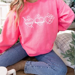 Catholic sweatshirt Sacred heart Holy family Mary Jesus Joseph Hearts of the Holy Family Catholic gift Gift for Her Catholic Mom Teen