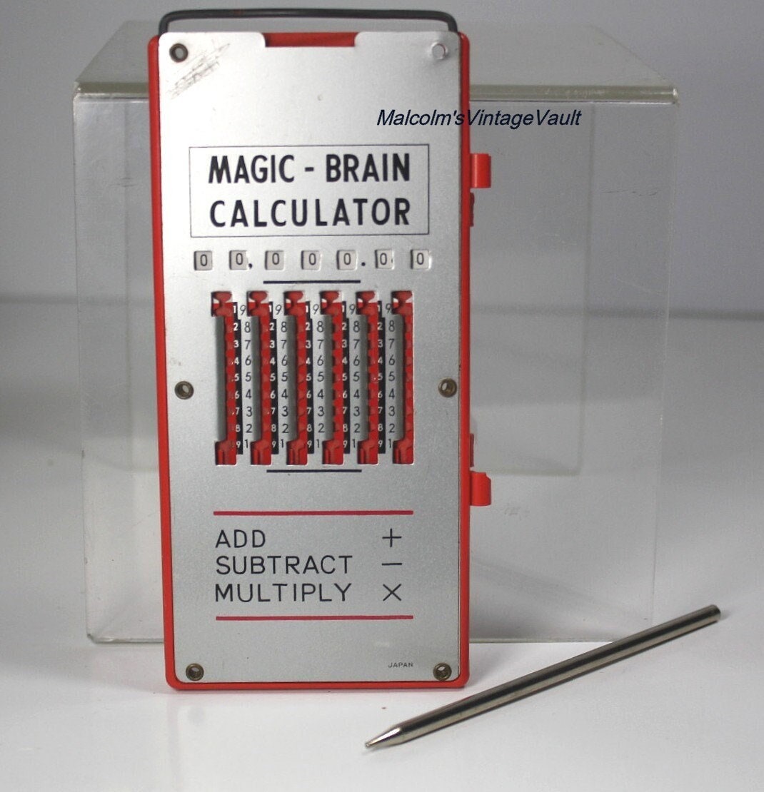 Magic Brain Calculator-original Pocket Math Device-1960s-made in Japan 