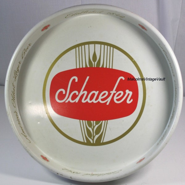 Vintage 1970's "Schaefer Lager Beer" Metal Serving Tray...Breweriana!