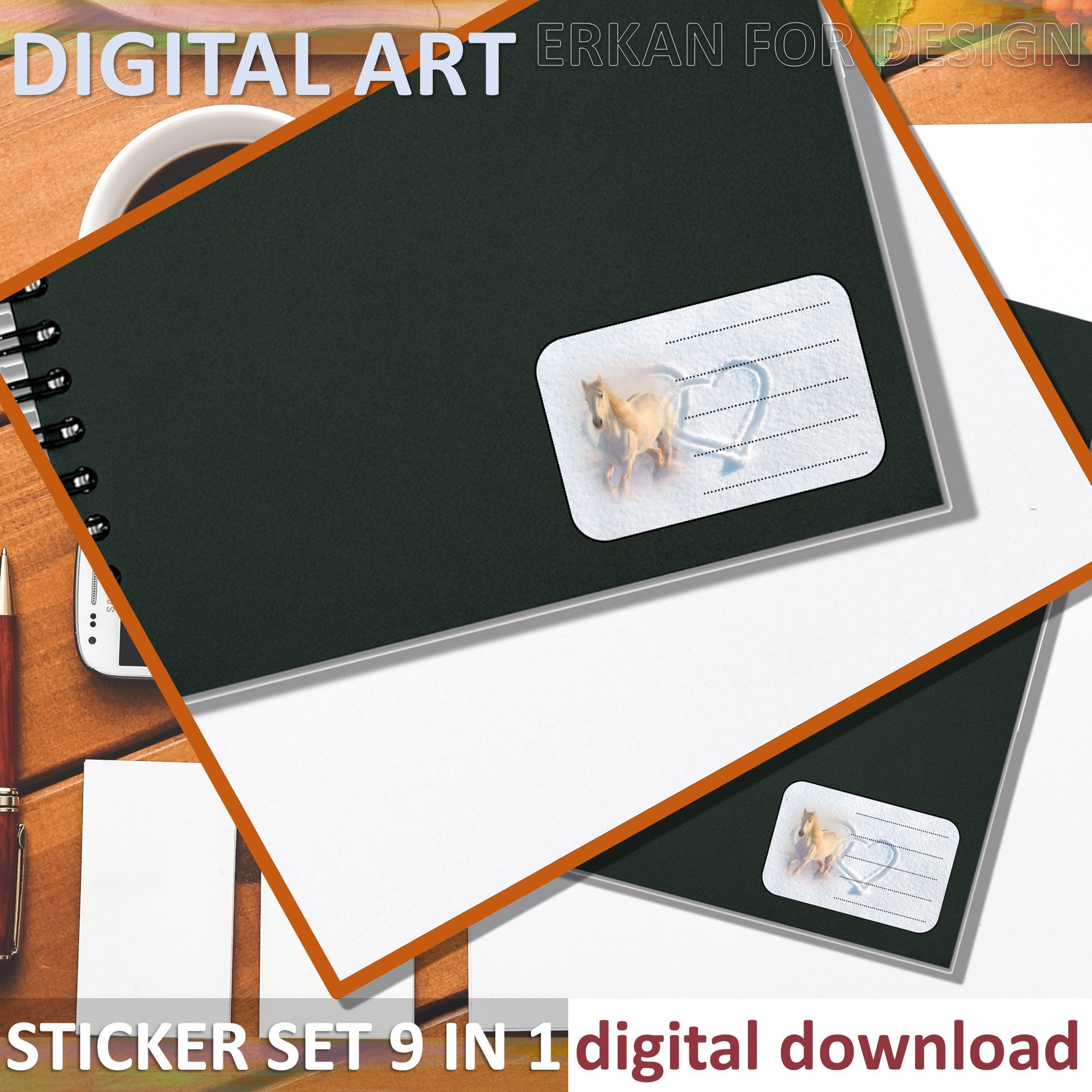 Printable Sticker Set Wild Animals in Winter 9 Pieces - Etsy