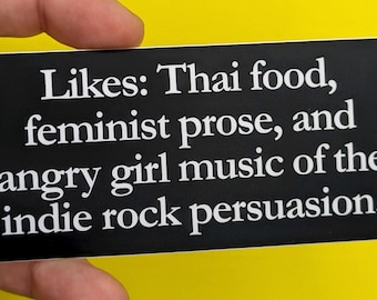 10 Things I Hate About You Inspired Sticker - Indie Rock, Feminism, Thai Food