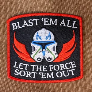 BLAST &#39;EM ALL Rex Clone War embroidered patch sticker badge