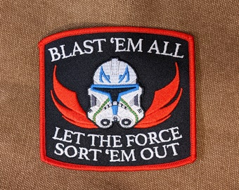 Parche adhesivo bordado de Rex Clone War: ¡Blástalos a todos!