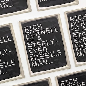 RICH PURNELL es un hombre misil de mirada penetrante (pegatinas) / NASA / astronauta / marciano / Ave María