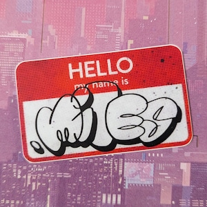 MILES MORALES Peter B. Parker nametag vinyl sticker graffiti