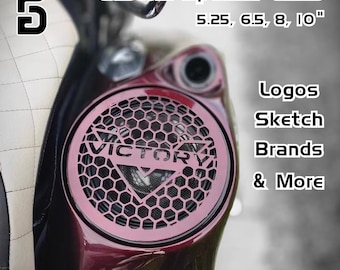 Custom Speaker Grills, 5.25" to 10" Midrange Drivers, Your Logo (Pair of 2)