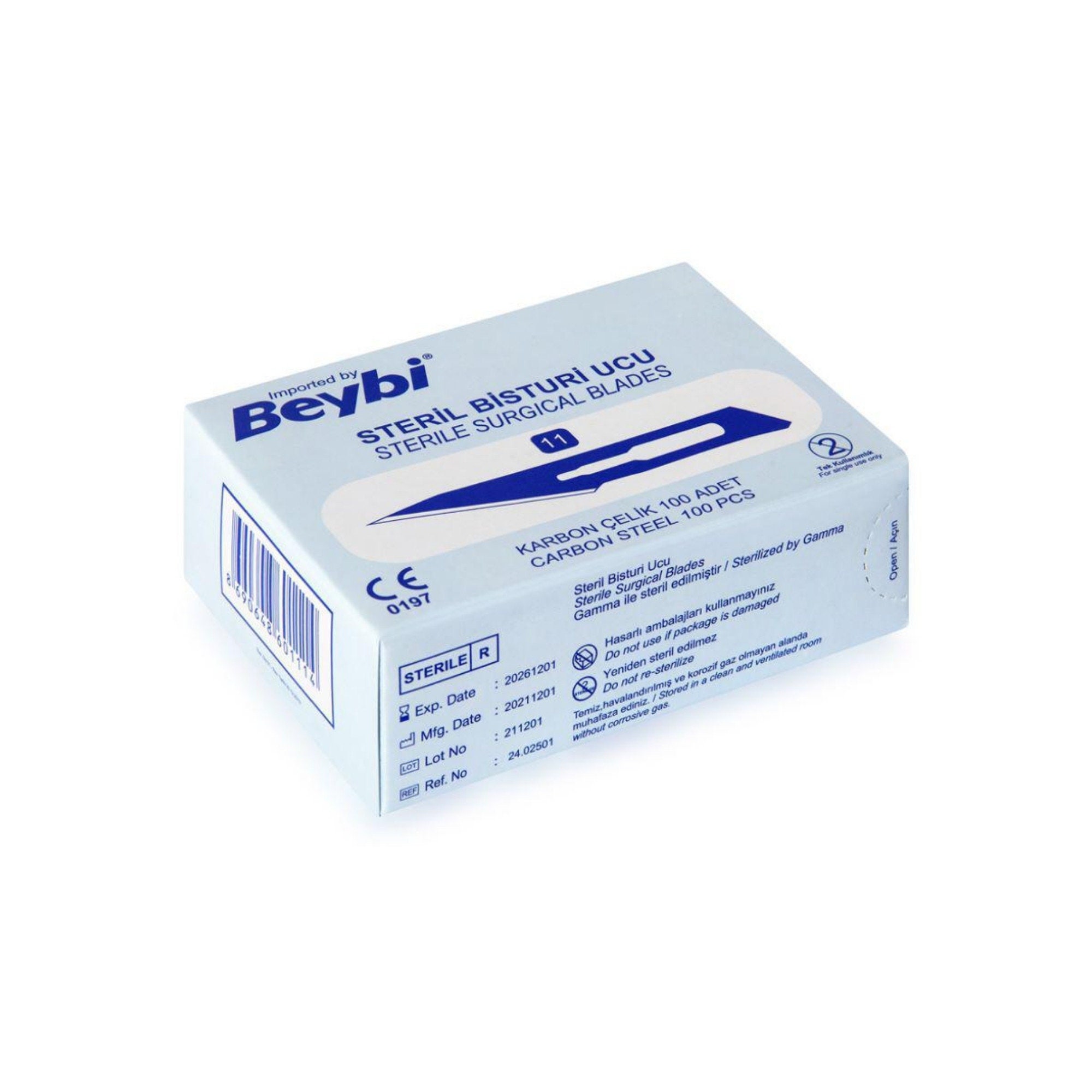 Beybi Scalpel Blades No. 11, Bisturi, Sterile Surgical Blades