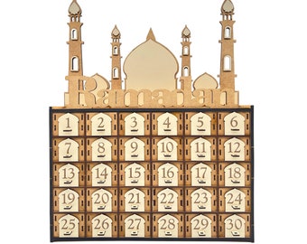 Ramadan calendar, gift for kids, DIY Ramadan calendar made of wood (MDF)