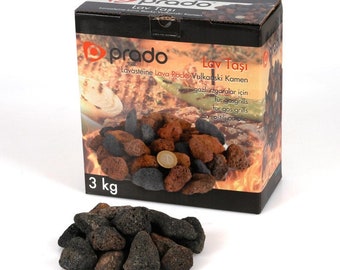 Piedras de lava Prado 3 kg aptas para parrillas de gas, hornos, parrillas de lava y parrillas eléctricas - piedra natural reutilizable como accesorio para parrillas
