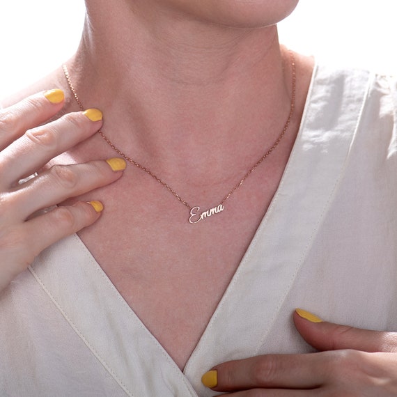 Gold Custom Name Necklace Personalized Gift Gold Name Etsy