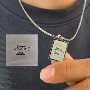 Custom Handwriting Necklace, Actual (Your Own) Handwriting, 14k Gold Engraved Pendant, Personalized Signature Jewelry, Perfect Gift