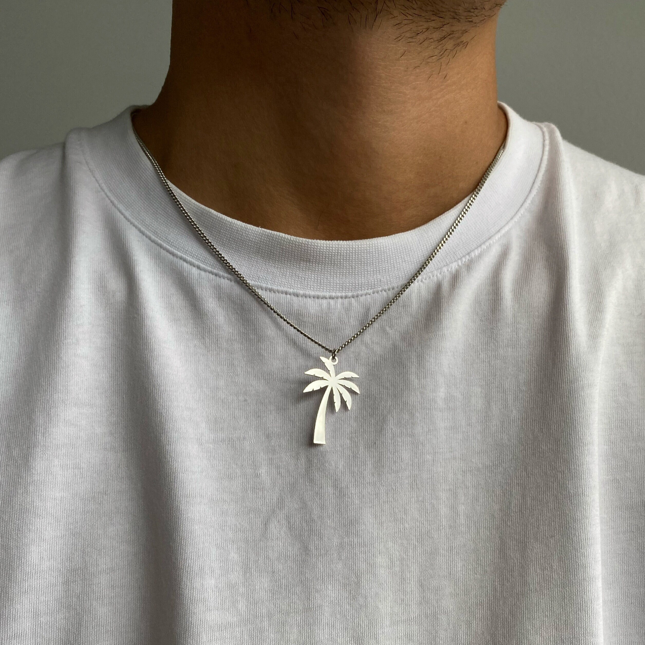 Men's palm tree necklace