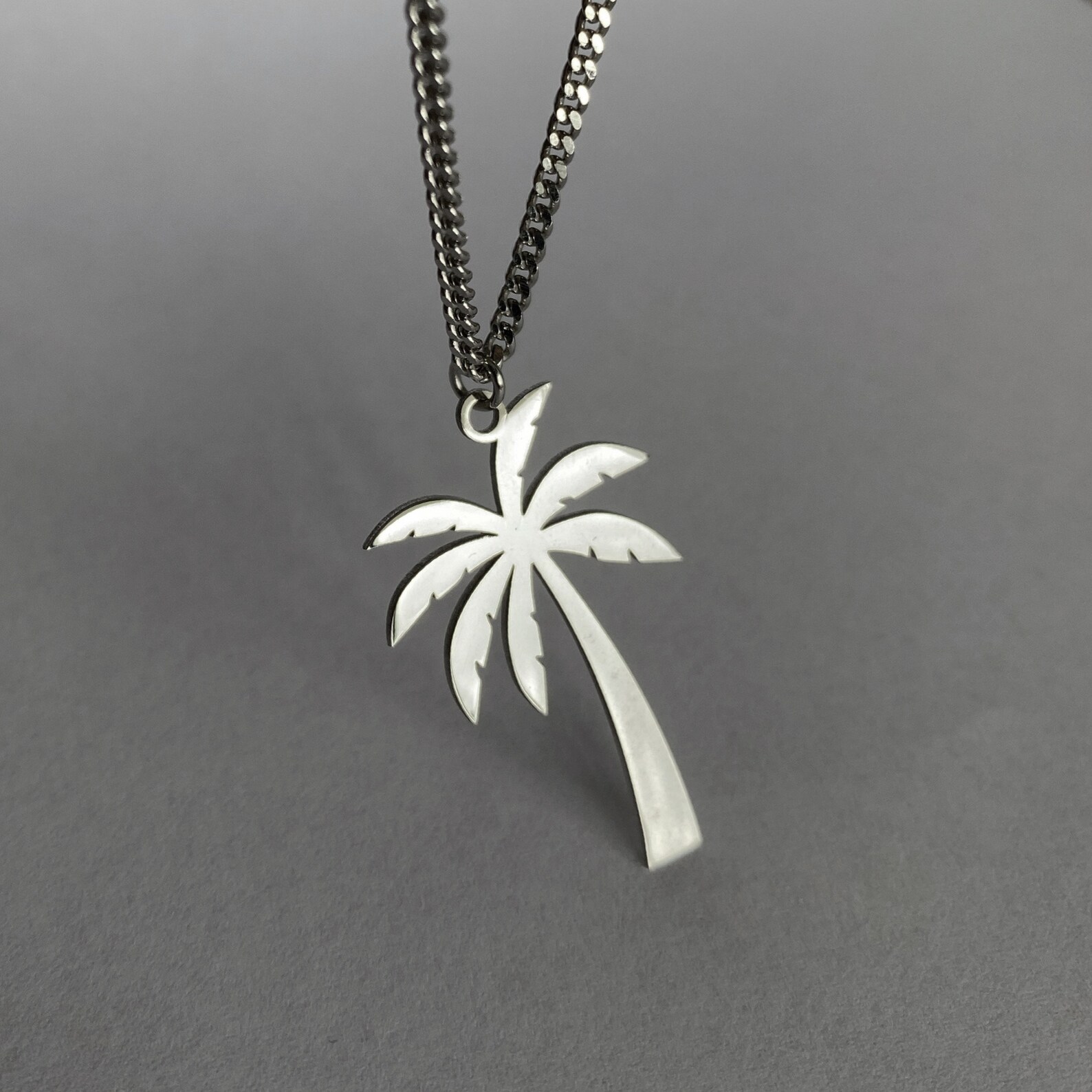 925 Sterling Silver Palm Necklace, Palm Tree Necklace, Tree Pendant