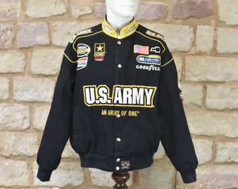 Vintage US Army 1 JH Design Nascar Racing Jacket Reversible - Size