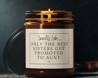 Aunt Pregnancy Announcement, Candle For Aunt To Be, Sister To Aunt, Baby Reveal, Baby Reveal, Custom Candle Gift For Second Baby