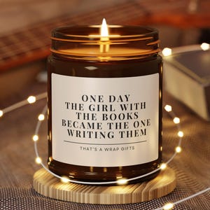 Author Gift, Writer Gift, She&#39;s Writing A Bestseller Candle, Aspiring Poet Gift, Writer Birthday Gift, Published Author gift