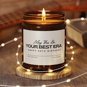 Personalized 50th Birthday Gift, 50th Birthday Candle, Bestie Birthday Candle, 50th Birthday Party Gift, Best Era Gift For Her