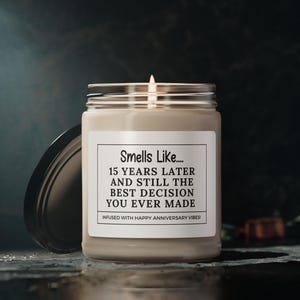 15th Anniversary Gift 15 Year Anniversary Gifts Crystal Anniversary Gift Funny Boyfriend Him Girlfriend 15 Anniversary Gifts Wife Candle
