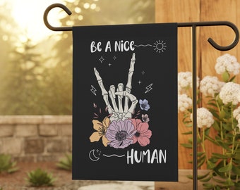 Kindness Garden Flag | Be A Good Human | Inspirational Home Decor | Diversity Garden Flag | Feminist Garden Flag | Kindness Yard Sign