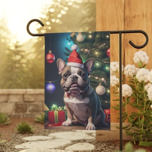 French Bull dog Garden flag, French Bulldog Christmas flag, frenchie flag, Christmas French bulldog decor, French bulldog gift, garden flag